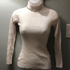 Guess Turtleneck White Long Sleeve Sweater XS